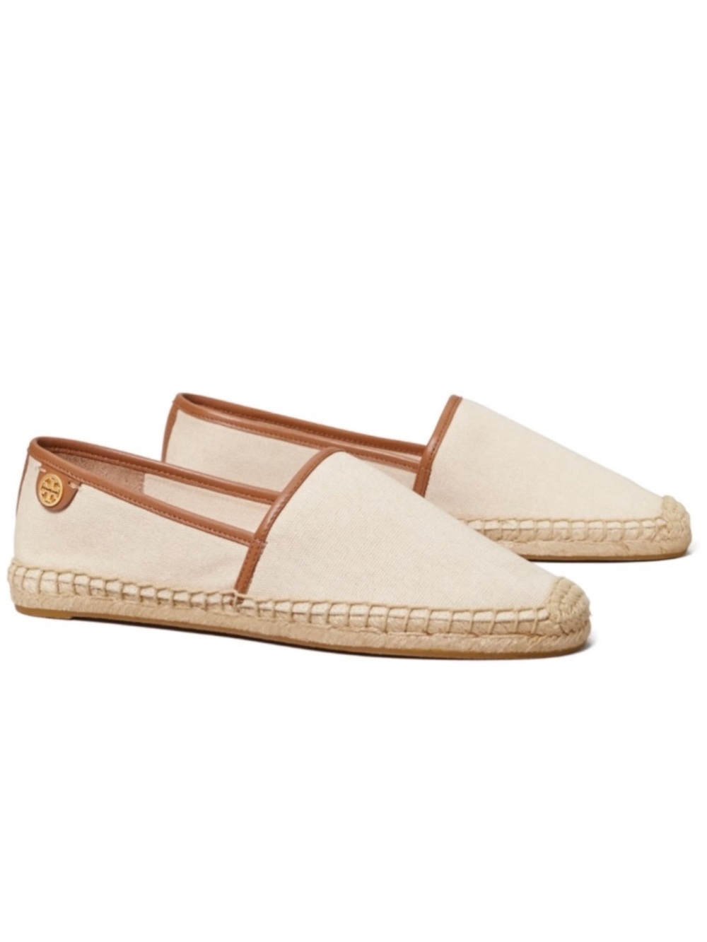 Tory Burch Canvas Flat Espadrille in Dulce De Leche Royal Tan Size 6